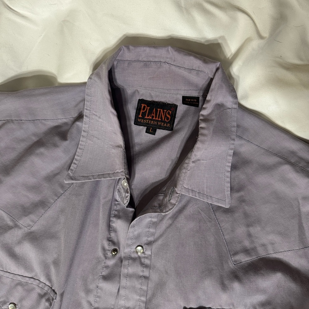 Plains Western Wear Men's Purple Casual Button Down Shirt